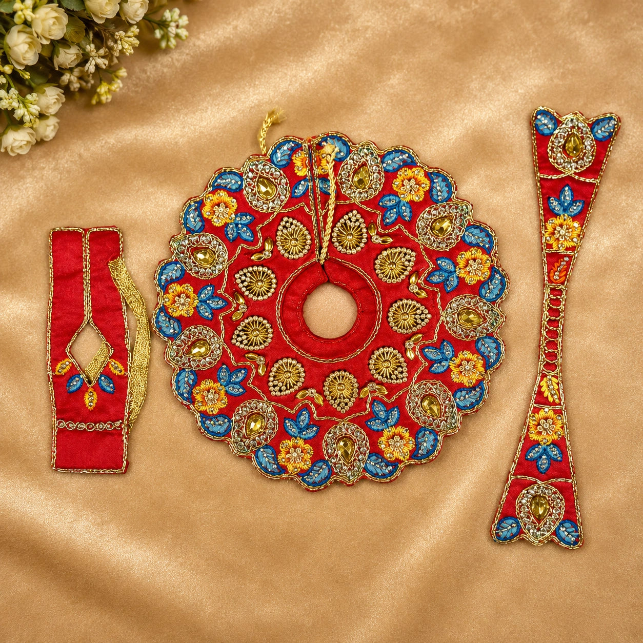 ✨ Shri Braj Kusum Vilas Poshak -Red