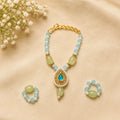 Shri Neelamrit Haar Set- Sky blue