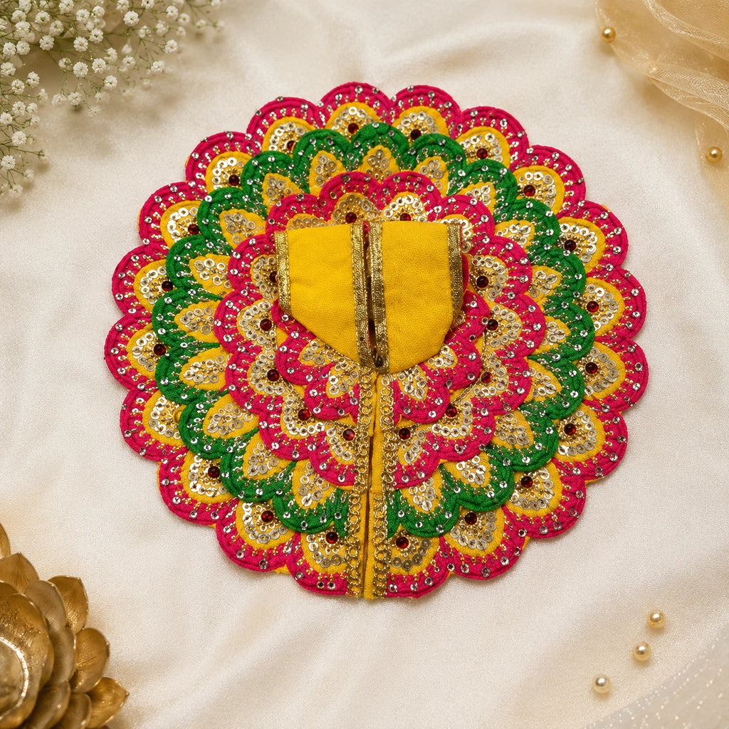 Shri Braj Rasmayur Shringar Poshak- Yellow