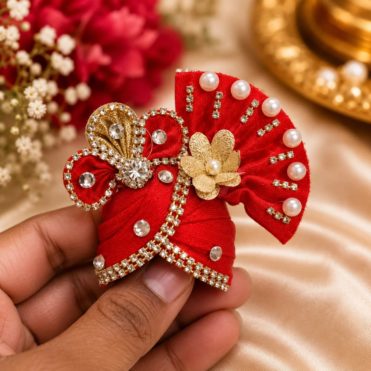 Vrindavan Raktim Shringar Pagdi for Laddu Gopal Ji