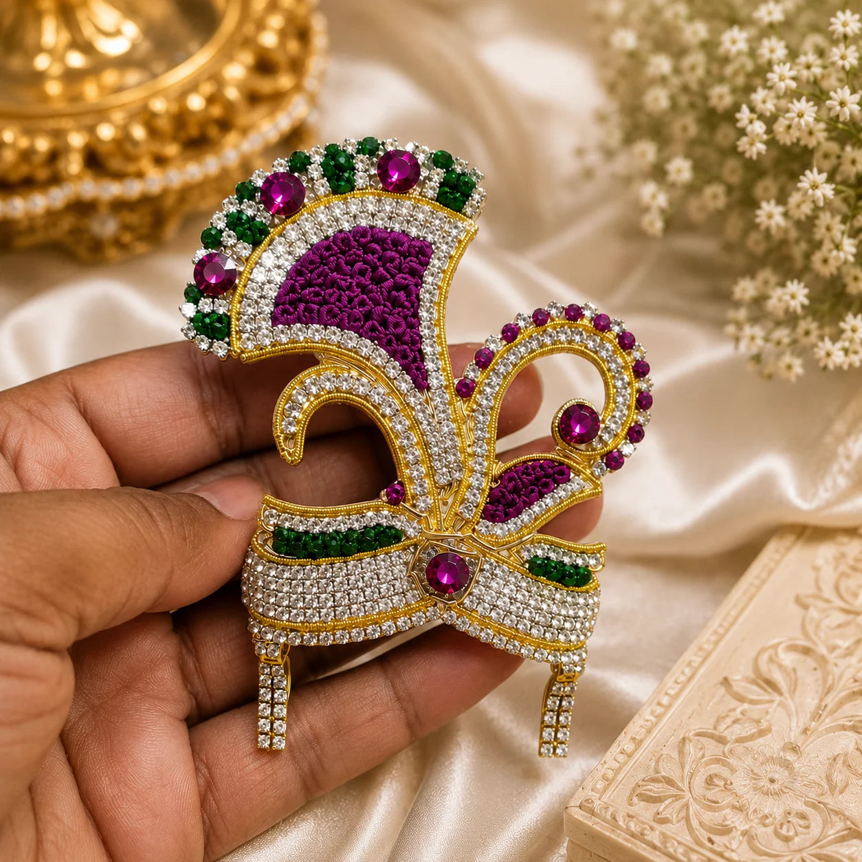 Vrindavan Rasbihari Zari Mukut for Laddu Gopal Ji