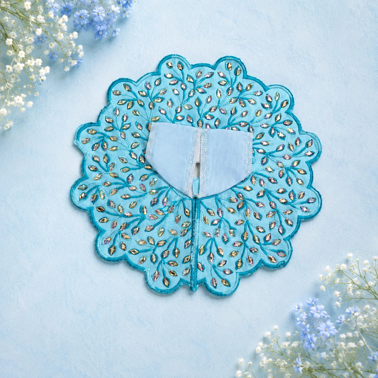 Sky Blue Handcrafted Laddu Gopal Ji Poshaak