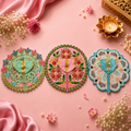 Shri Braj Pushpras Collection – Set of 3 Designer Laddu Gopal Poshak Combo | Mathura Vrindavan Handcrafted
