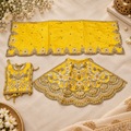 Braj Pushp Madhuri 3 Pcs Durga Mata Poshak - Yellow