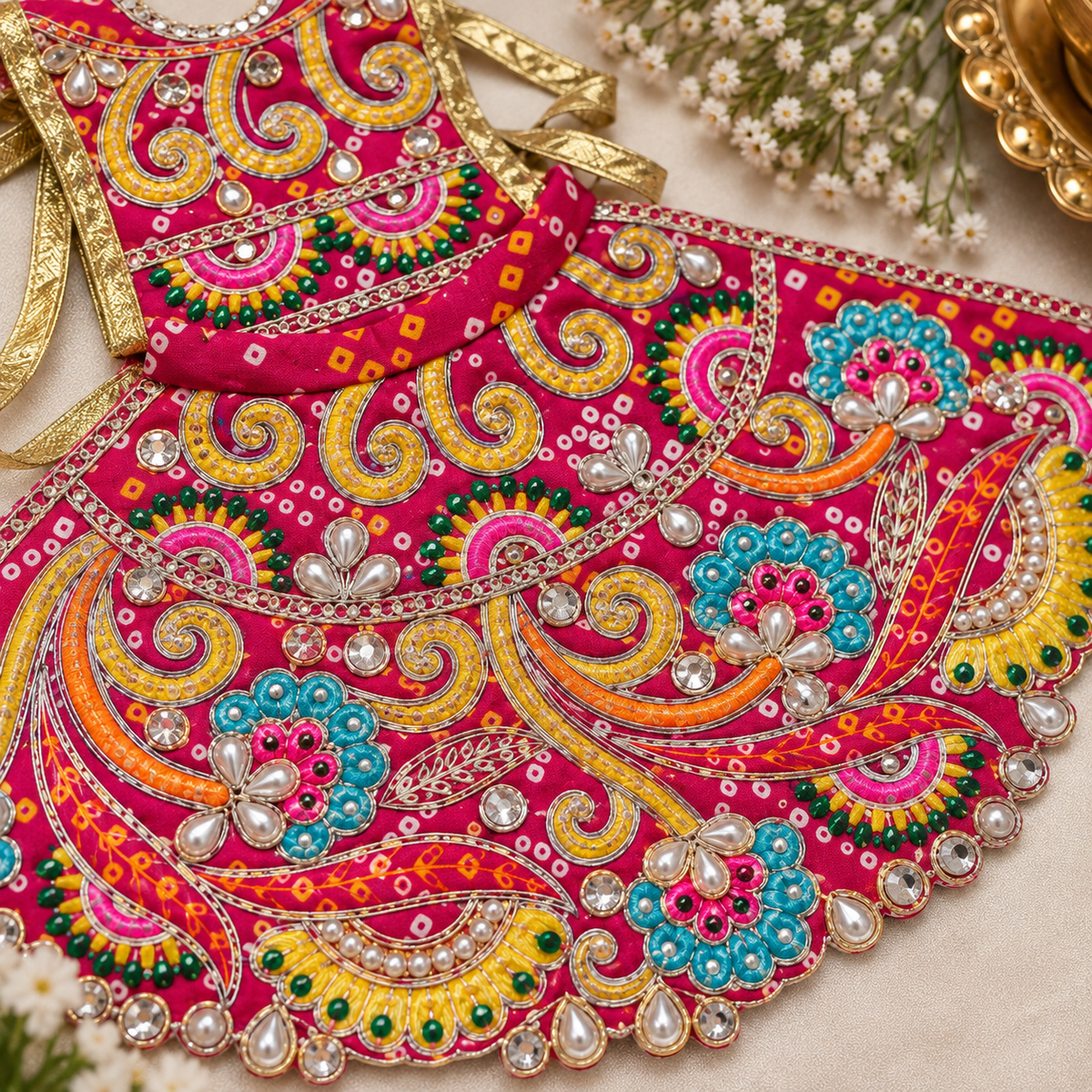 Braj Rang Utsav 3 Pcs Durga Mata Poshak - Pink