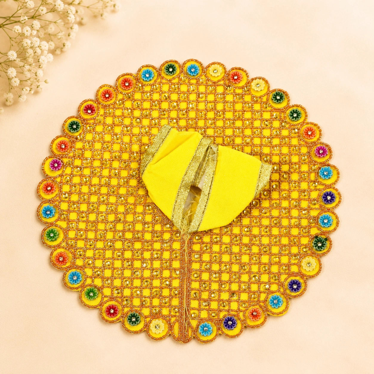 Shri Braj Neelpushp Ratnarekha Poshak - YELLOW