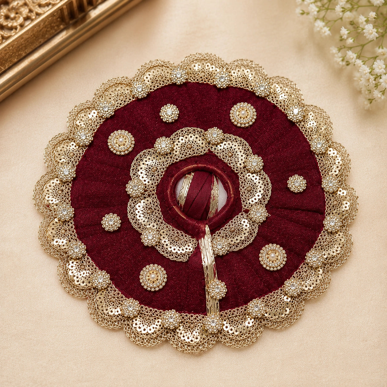 Shri Braj Rajsi Ratnavali Poshak -Red Brown