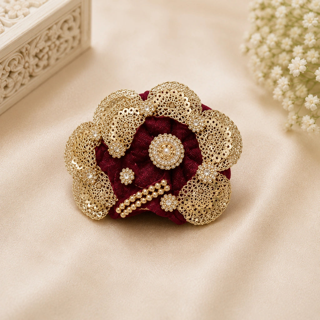 Shri Braj Rajsi Ratnavali Poshak -Red Brown