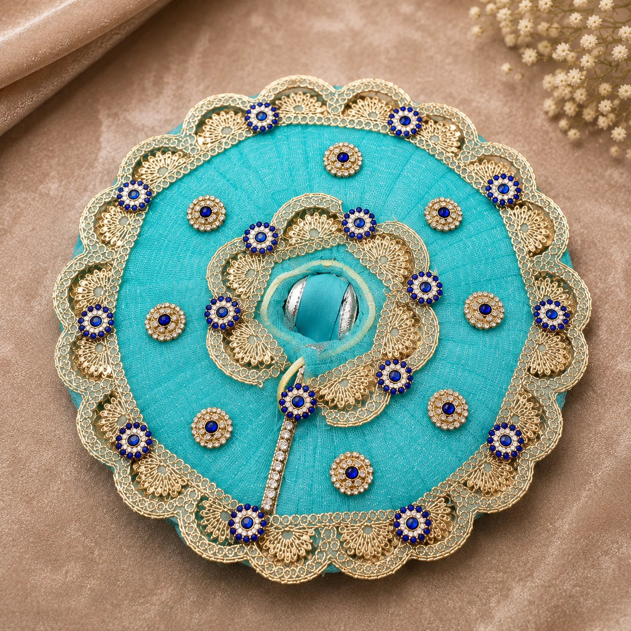 Shri Braj Rajsi Ratnavali Poshak -Sky Blue
