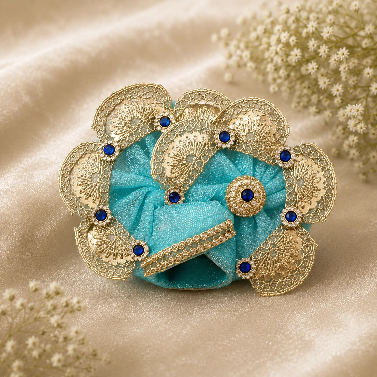 Shri Braj Rajsi Ratnavali Poshak -Sky Blue