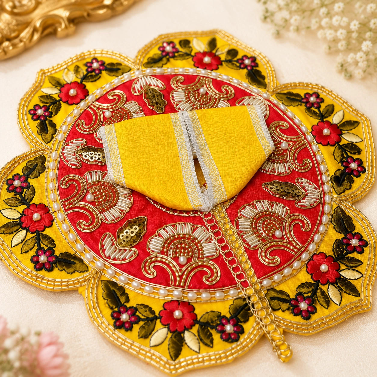 Shri Braj Harit Pushpraj Poshak- Yellow