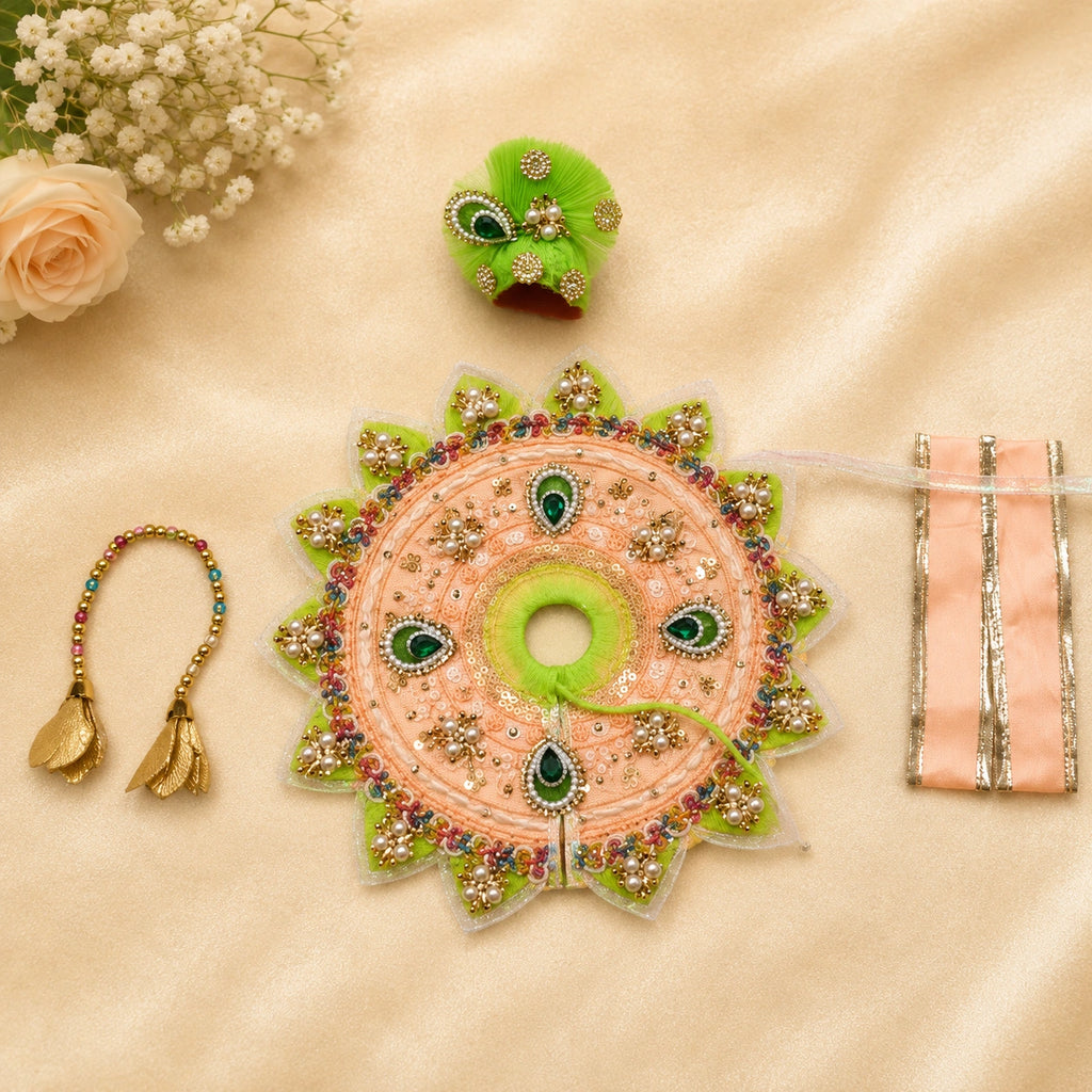 Shri Braj Kamal Madhuri Shringar Poshak Set- Orange