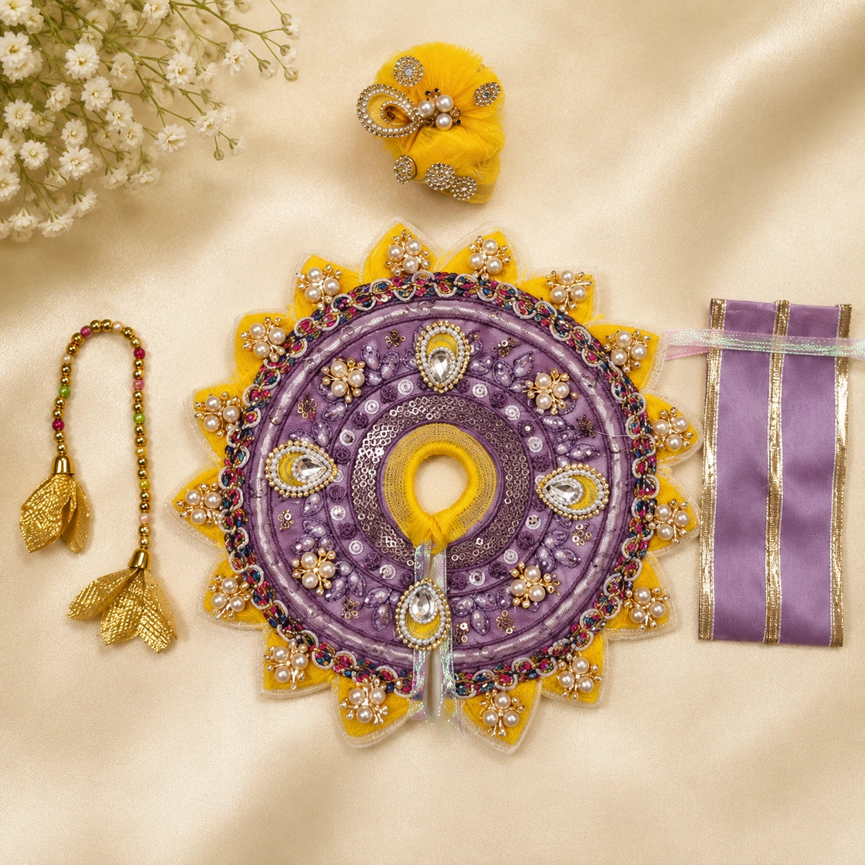 Shri Braj Kamal Madhuri Shringar Poshak Set- Purple