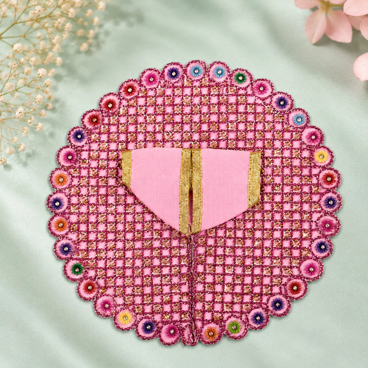 Shri Braj Neelpushp Ratnarekha Poshak - PINK