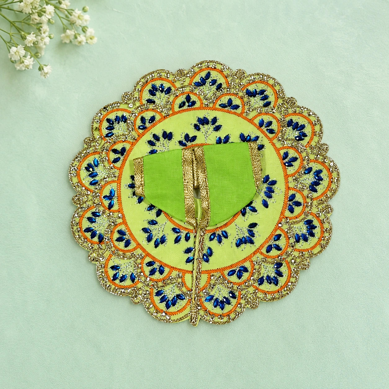 Braj Rajsi Neel Pushpa Poshak - GREEN