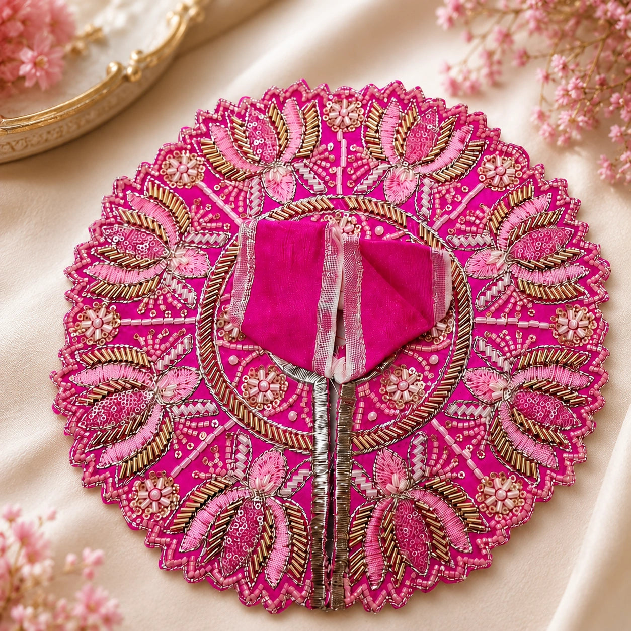 Shri Kunjbihari Pushparag Poshak - PINK
