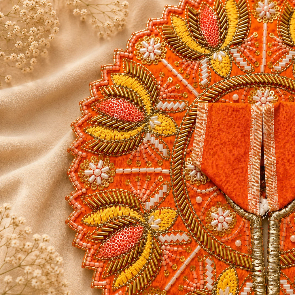 Shri Kunjbihari Pushparag Poshak - ORANGE