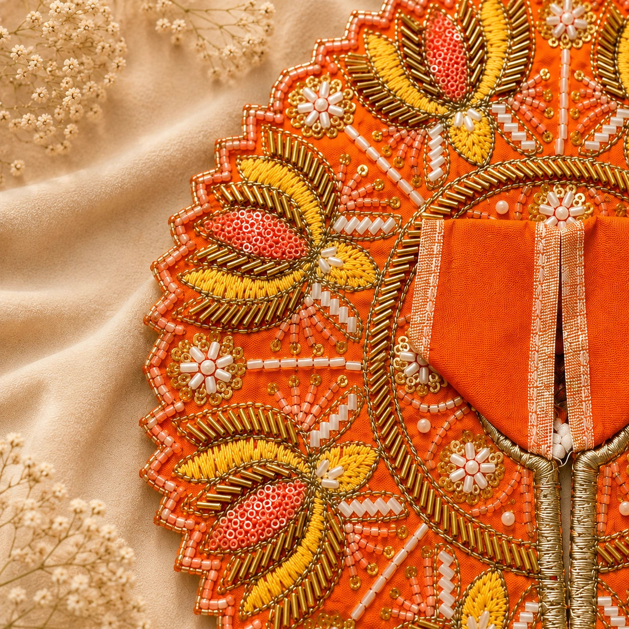 Shri Kunjbihari Pushparag Poshak - ORANGE