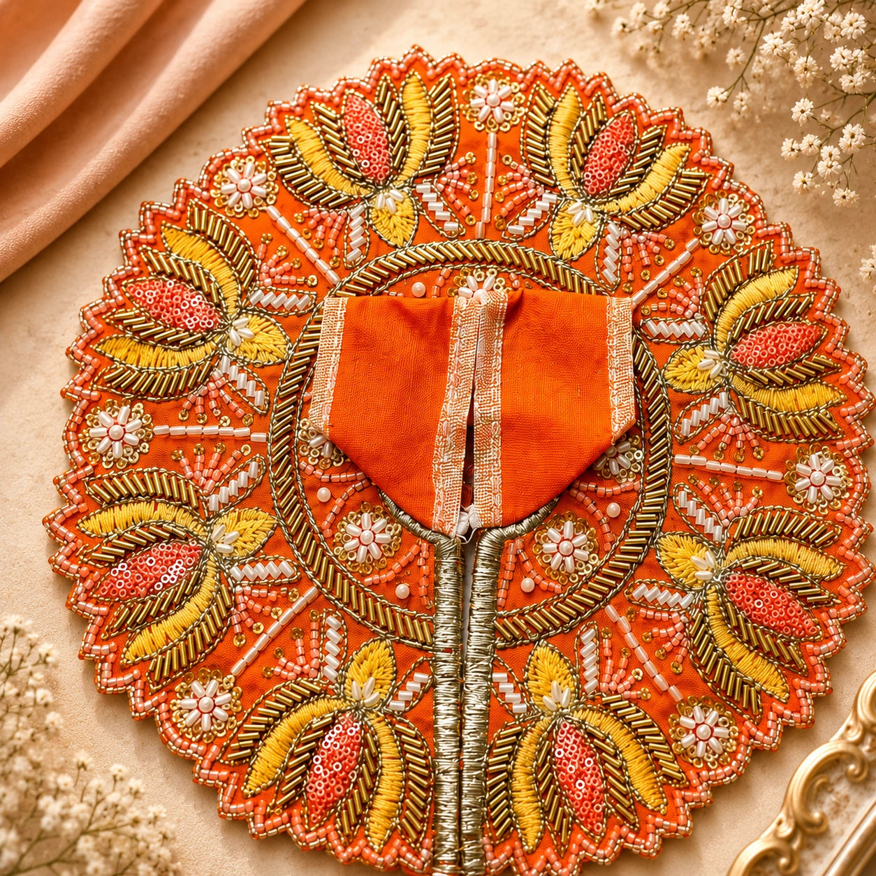 Shri Kunjbihari Pushparag Poshak - ORANGE