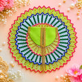 Rasik Kunj Vilas Handcrafted Laddu Gopal Poshak with Premium Stone Work - Green