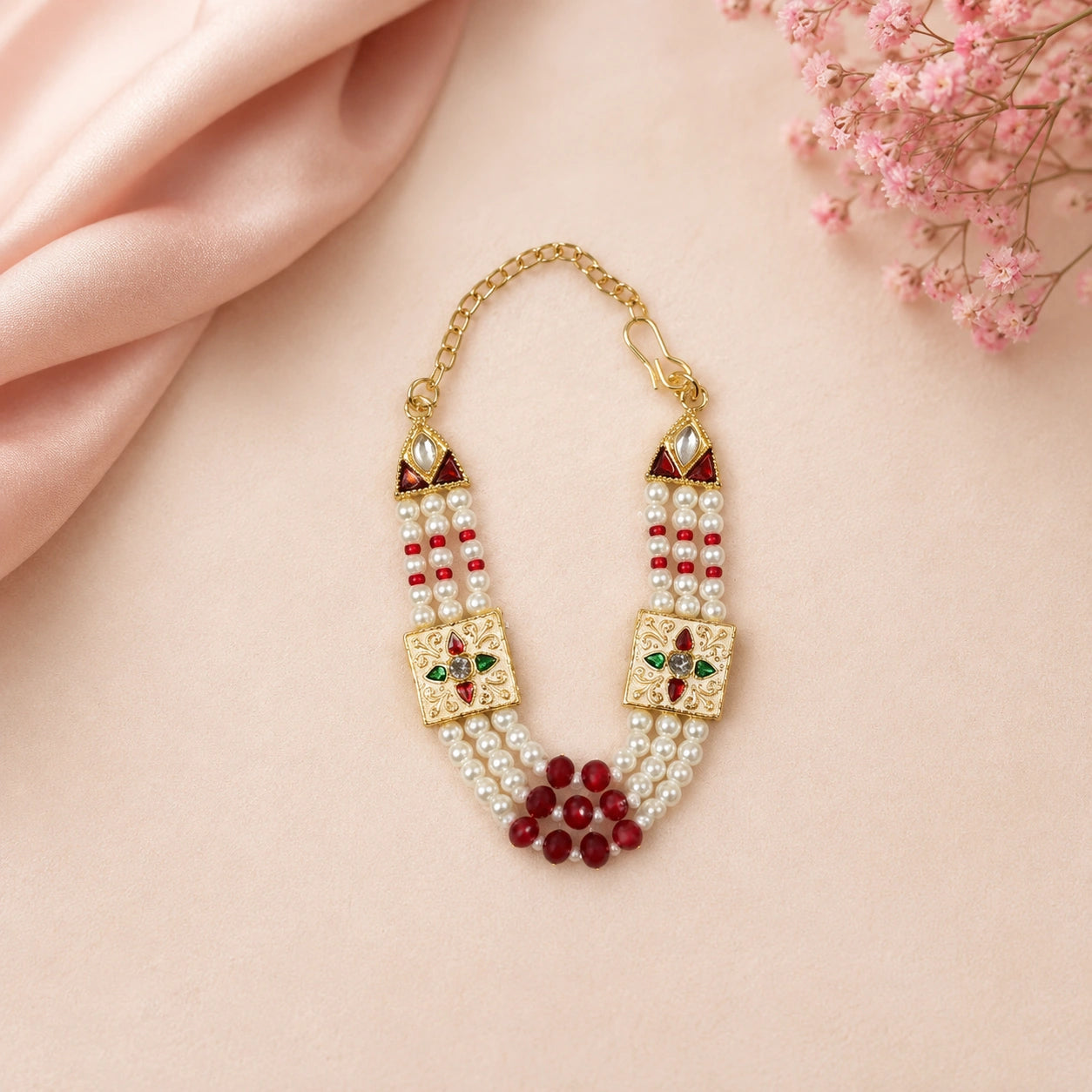 Shri Braj Hari Ratna Moti Kanthi Mala - Red