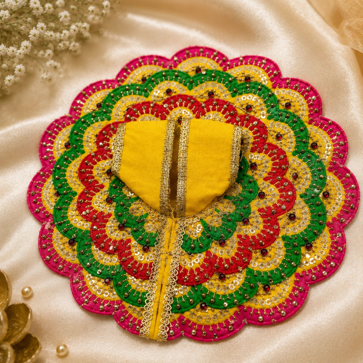Shri Braj Rasmayur Shringar Poshak- Yellow