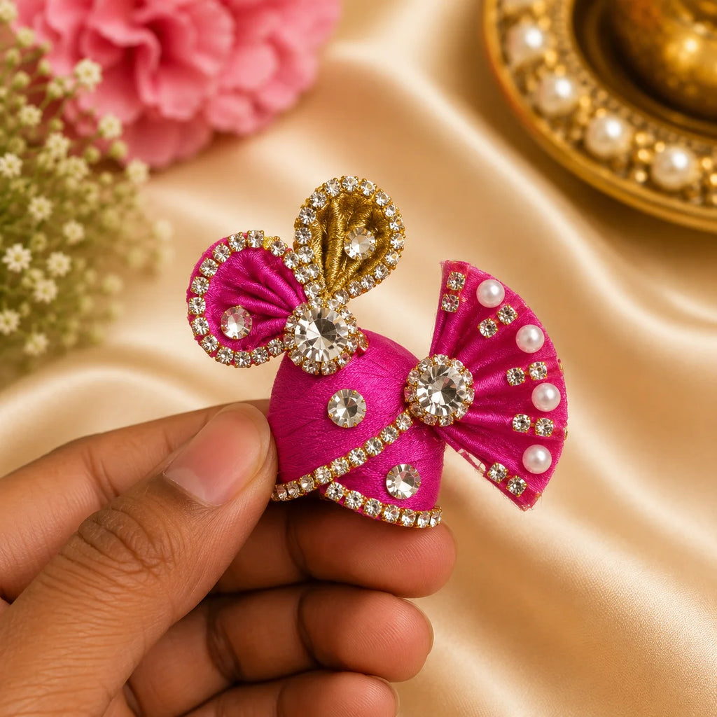 Vrindavan Gulabi Shringar Pagdi for Laddu Gopal Ji