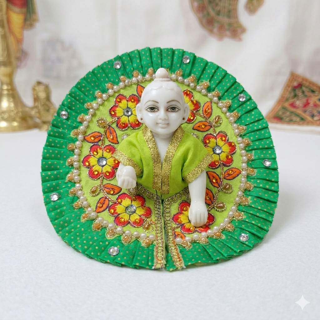 Vrindavan Green Phool Dress.