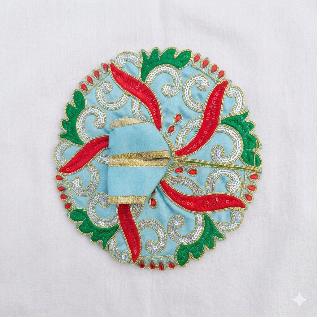 Vrindavan Red Blue Poshaak