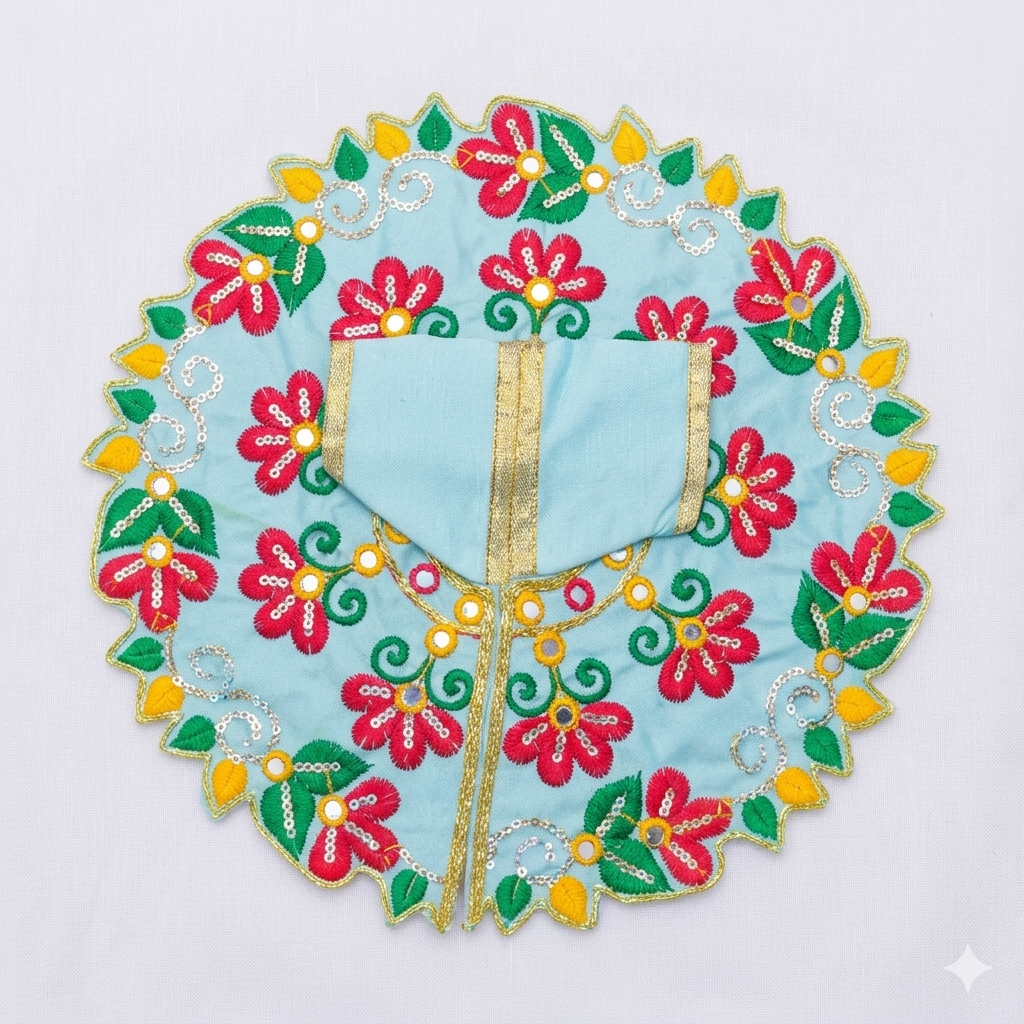 Vrindavan Braj  Blue Flower Dress