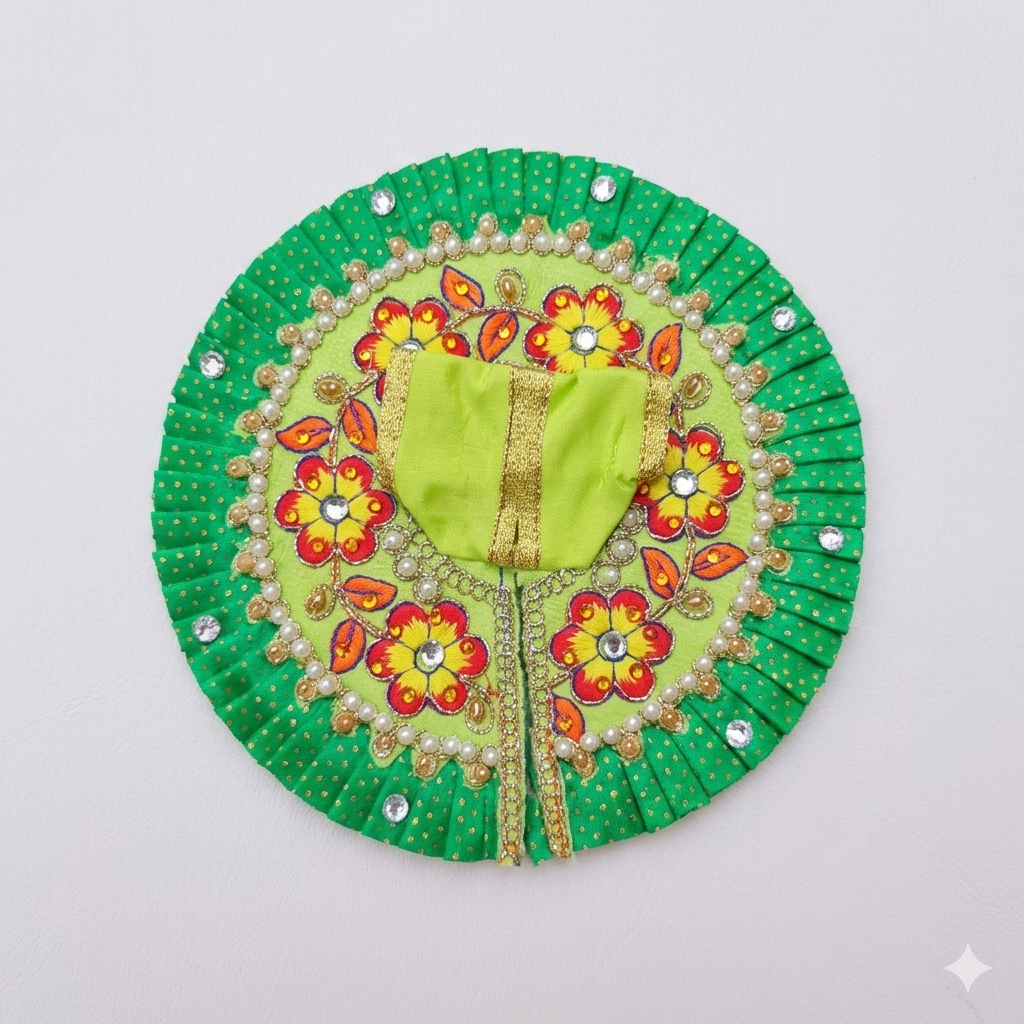 Vrindavan Green Phool Dress.