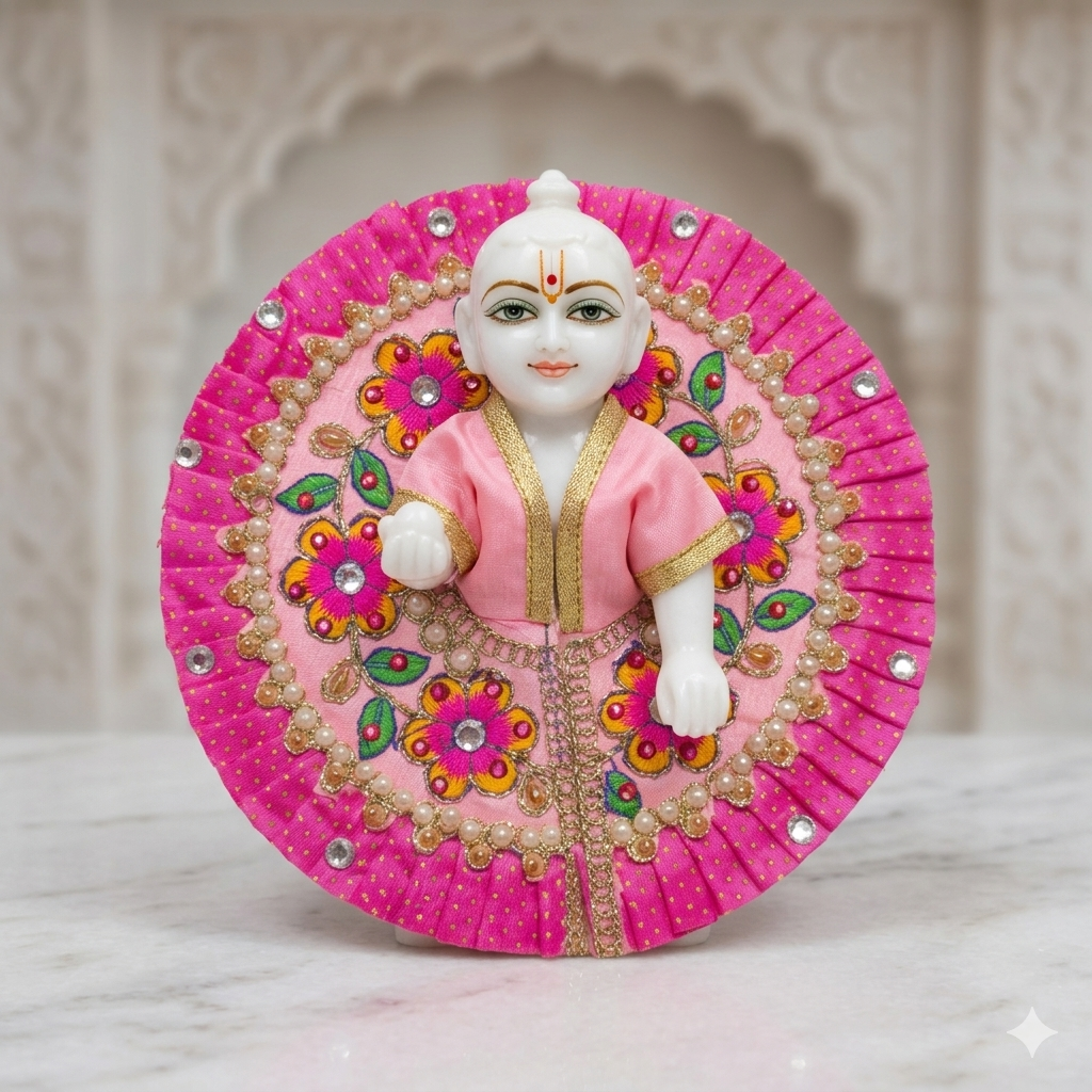 Vrindavan Pink Phool Laddu Gopal Poshaak