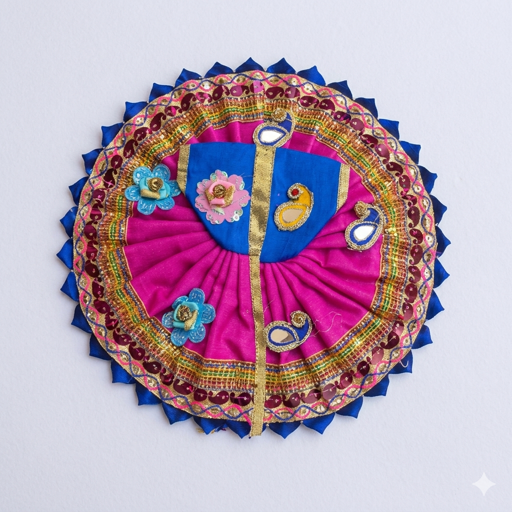 Vrindavan Flower Chandrika Pink Blue Poshaak