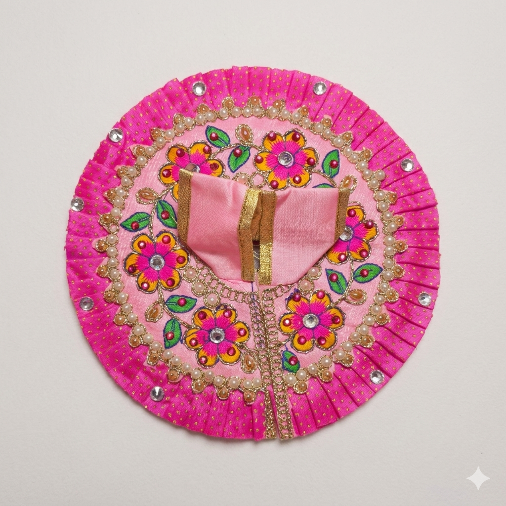 Vrindavan Pink Phool Laddu Gopal Poshaak