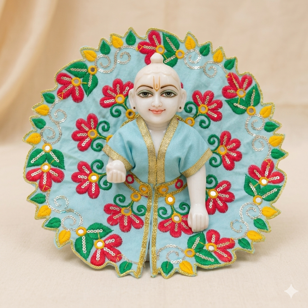 Vrindavan Braj  Blue Flower Dress