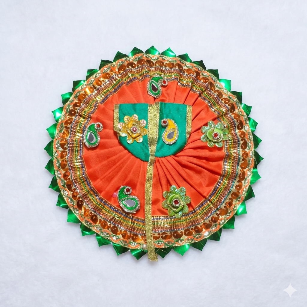 Vrindavan Flower Chandrika Orange Poshak