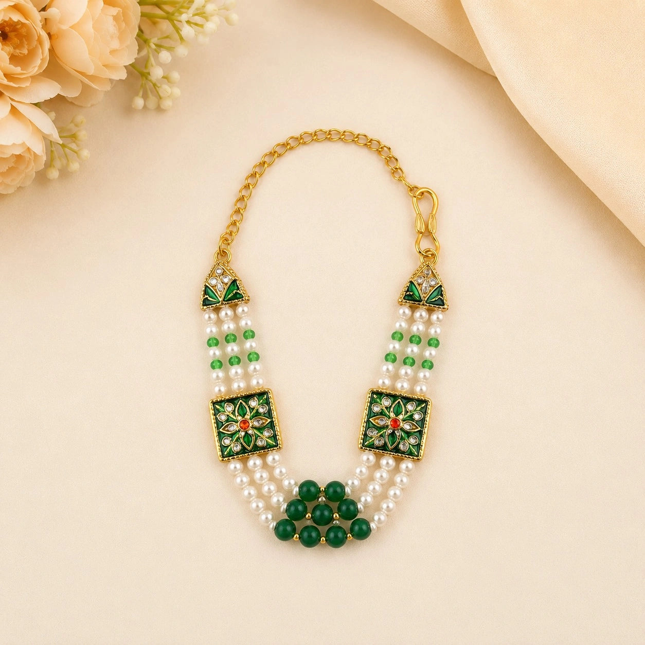 Shri Braj Hari Ratna Moti Kanthi Mala - Green