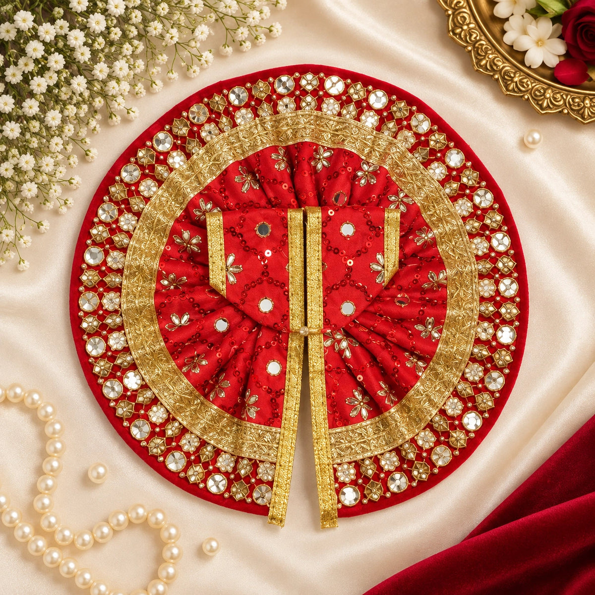 Shri Braj Rajsi Chunat Poshak - RED