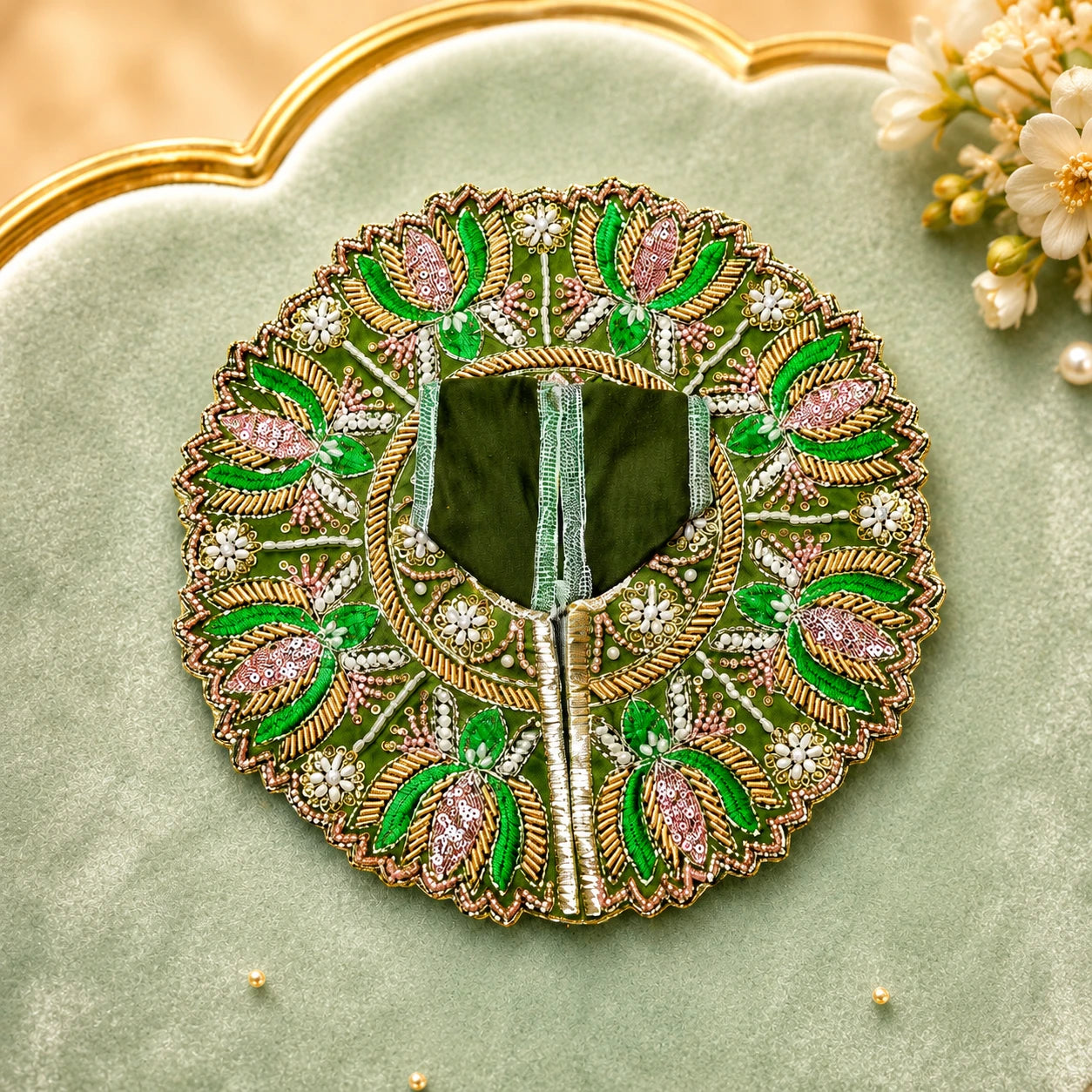 Shri Kunjbihari Pushparag Poshak - GREEN