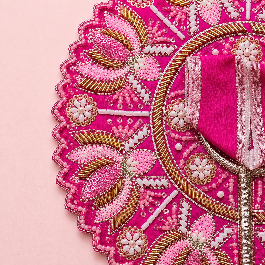 Shri Kunjbihari Pushparag Poshak - PINK