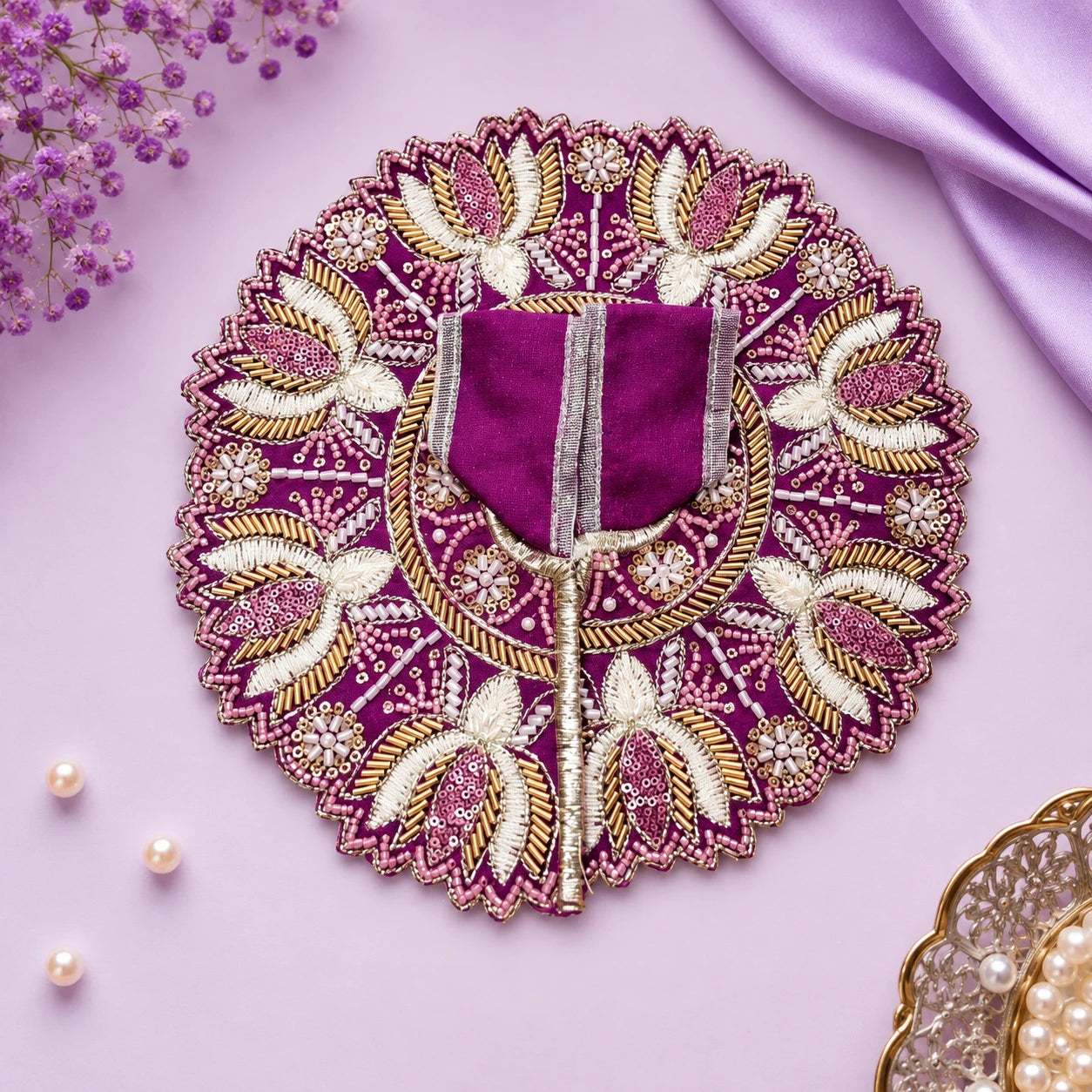 Shri Kunjbihari Pushparag Poshak - PURPLE