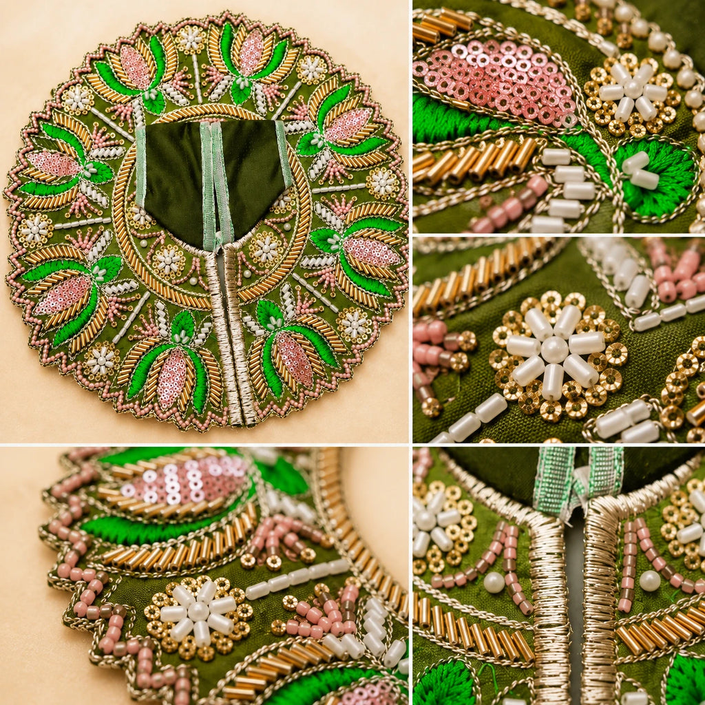 Shri Kunjbihari Pushparag Poshak - GREEN
