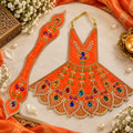 Braj Ras Madhuri 2 Pcs Durga Mata Poshak- Orange