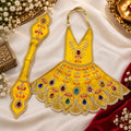 Braj Ras Madhuri 2 Pcs Durga Mata Poshak- Yellow