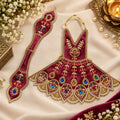 Braj Ras Madhuri 2 Pcs Durga Mata Poshak- Mahroon