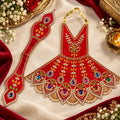Braj Ras Madhuri 2 Pcs Durga Mata Poshak- Red