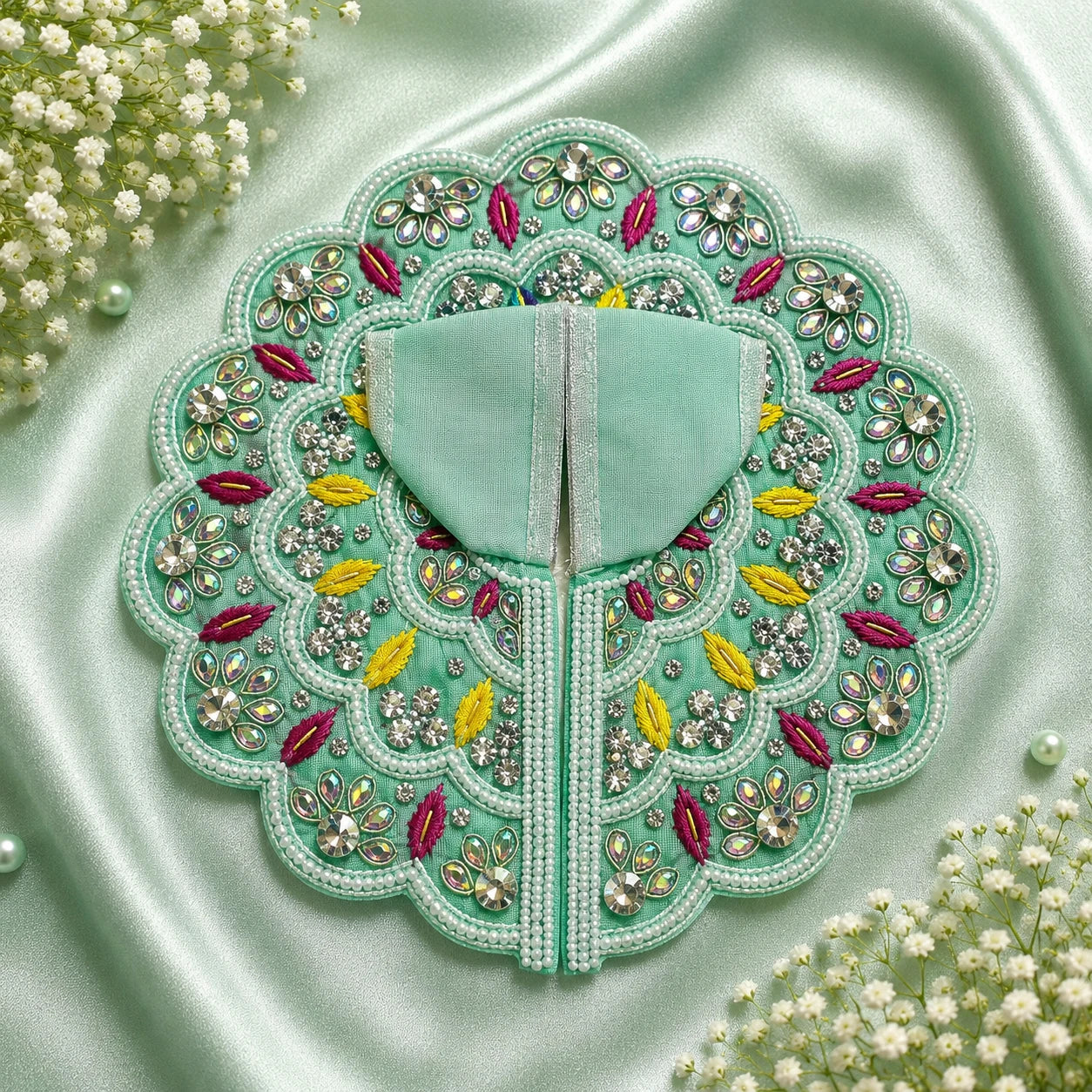 Vrindavan Pista Chandrajadi Shringar Poshak