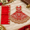 Braj Pushp Madhuri 3 Pcs Durga Mata Poshak - Red