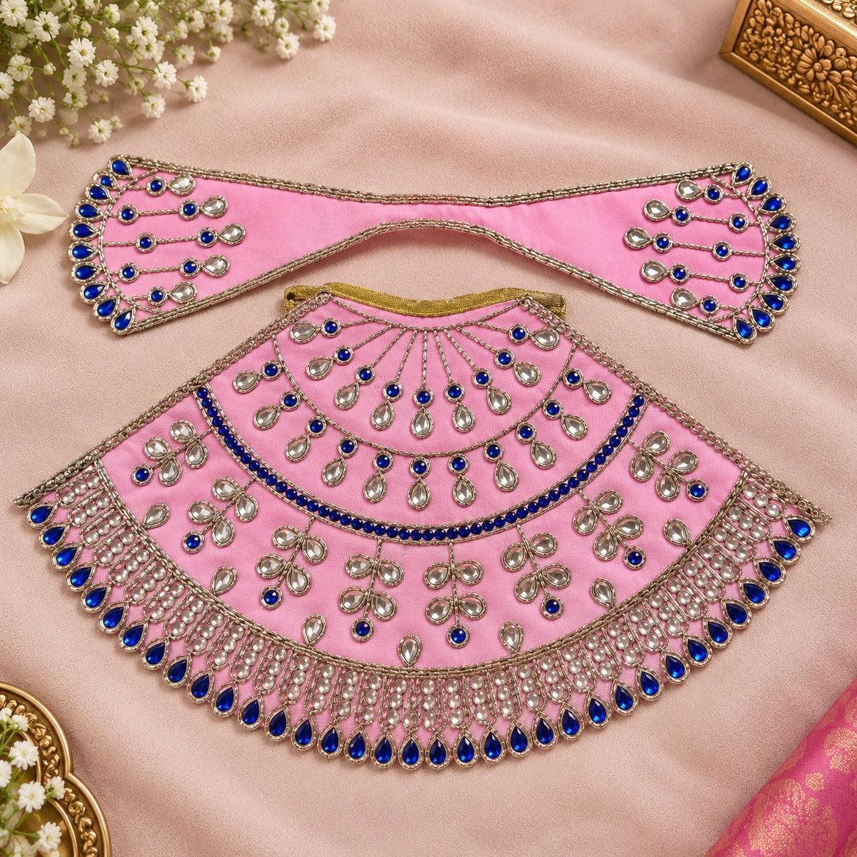 Braj Neel Ratna Lehenga Patka Poshak-  Baby Pink