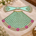Braj Madhurima Lehenga Patka Poshak - Sea Green